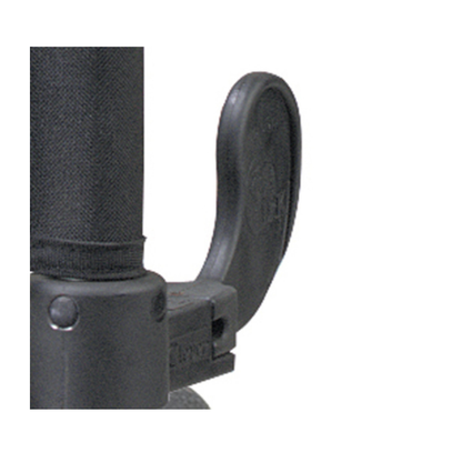 Close-up of the Drive Clever-Lite LS Walker with Seat & Rear Glide Push-Down Brakes, showing its black handle and oval side guard, set against a white background.