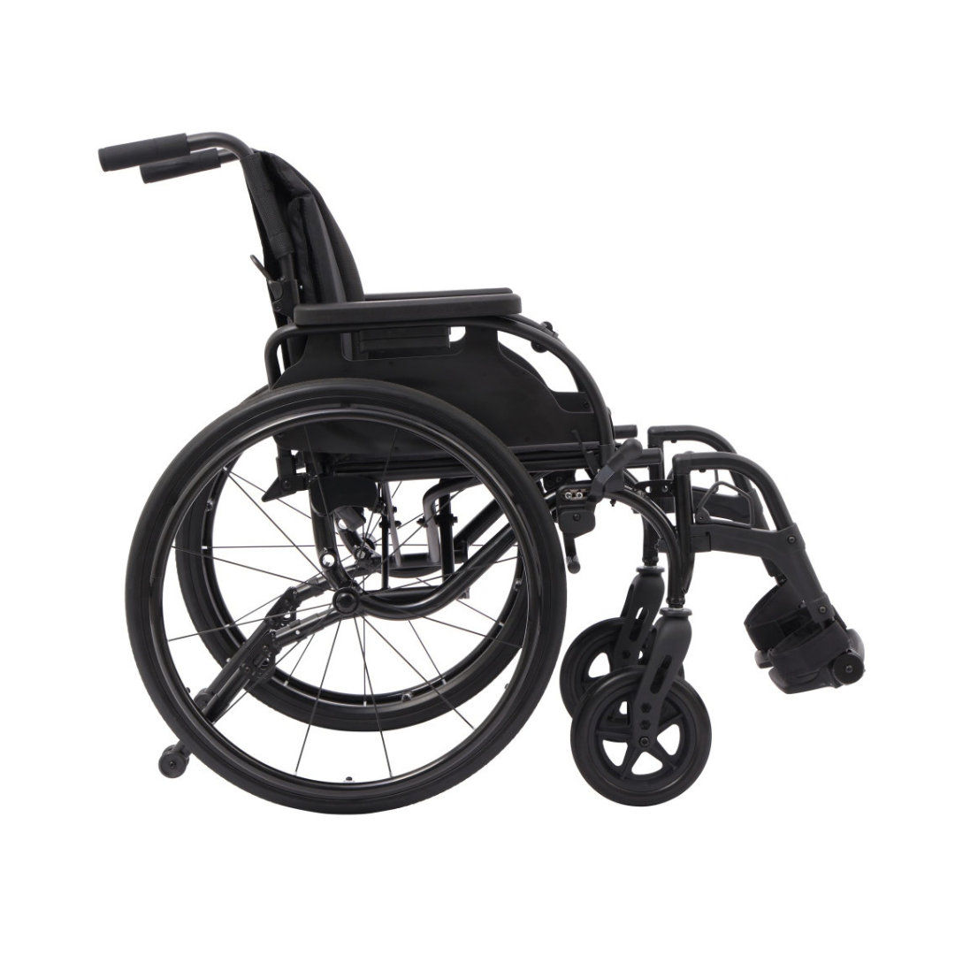 A Drive Nitro Cruise Wheelchairs | Ultralight & Portable, weighing 28 lbs with large rear wheels, small front wheels, footrests, and a lightweight aluminum frame, is shown from the side against a white background.