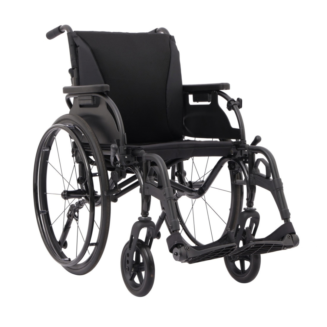 The Drive Nitro Cruise Wheelchairs | Ultralight & Portable features armrests, footrests, and large rear wheels, made of lightweight aluminum at just 28 lbs, displayed on a white background.