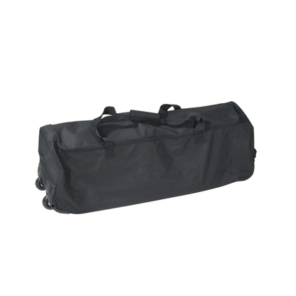 The Drive Travelite Transport Chair comes with an ultra-compact, rolling black travel bag with two carrying handles, perfect for storage and easy transport, shown on a plain white background.