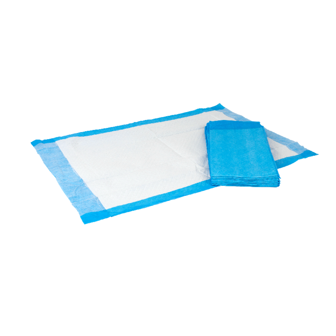 A set of Dynarex Disposable Underpads, with one flat and others folded on a white background, showcases their dependable absorbency and protection.