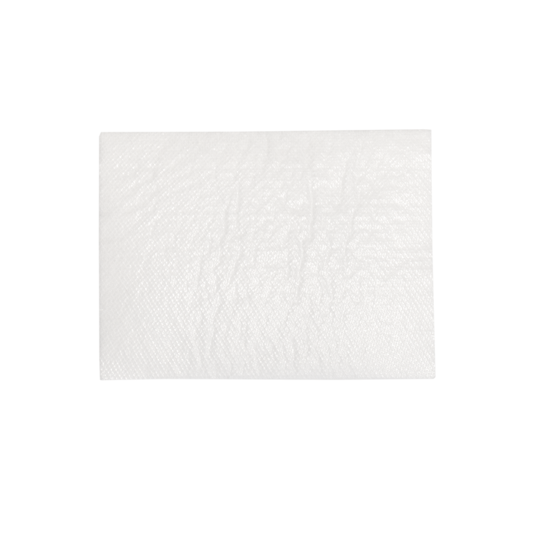A single white rectangular napkin, textured with subtle crisscross lines like Dynarex Non-Adherent Dressing Pads - Sterile, rests on a plain white background, evoking simplicity and reliable wound protection.