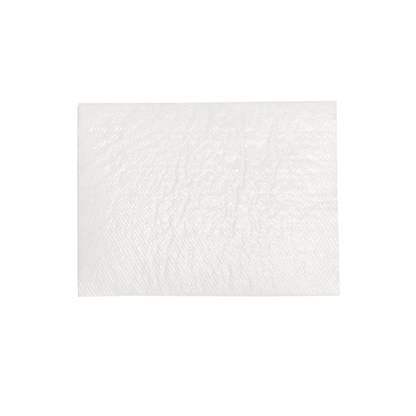 A single white rectangular napkin, textured with subtle crisscross lines like Dynarex Non-Adherent Dressing Pads - Sterile, rests on a plain white background, evoking simplicity and reliable wound protection.