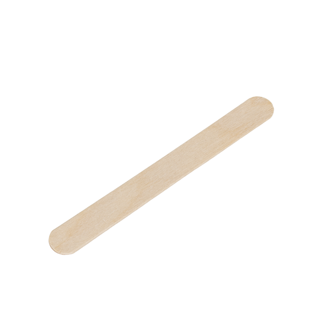 A Dynarex Wooden Tongue Depressor with rounded ends is displayed on a white background.