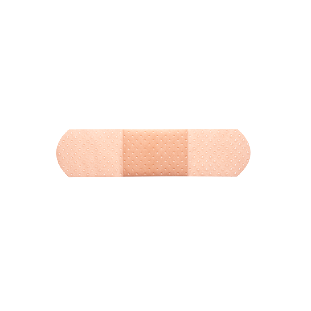 A single Dynarex Sheer Plastic Adhesive Bandage - Sterile is shown flat against a white background.