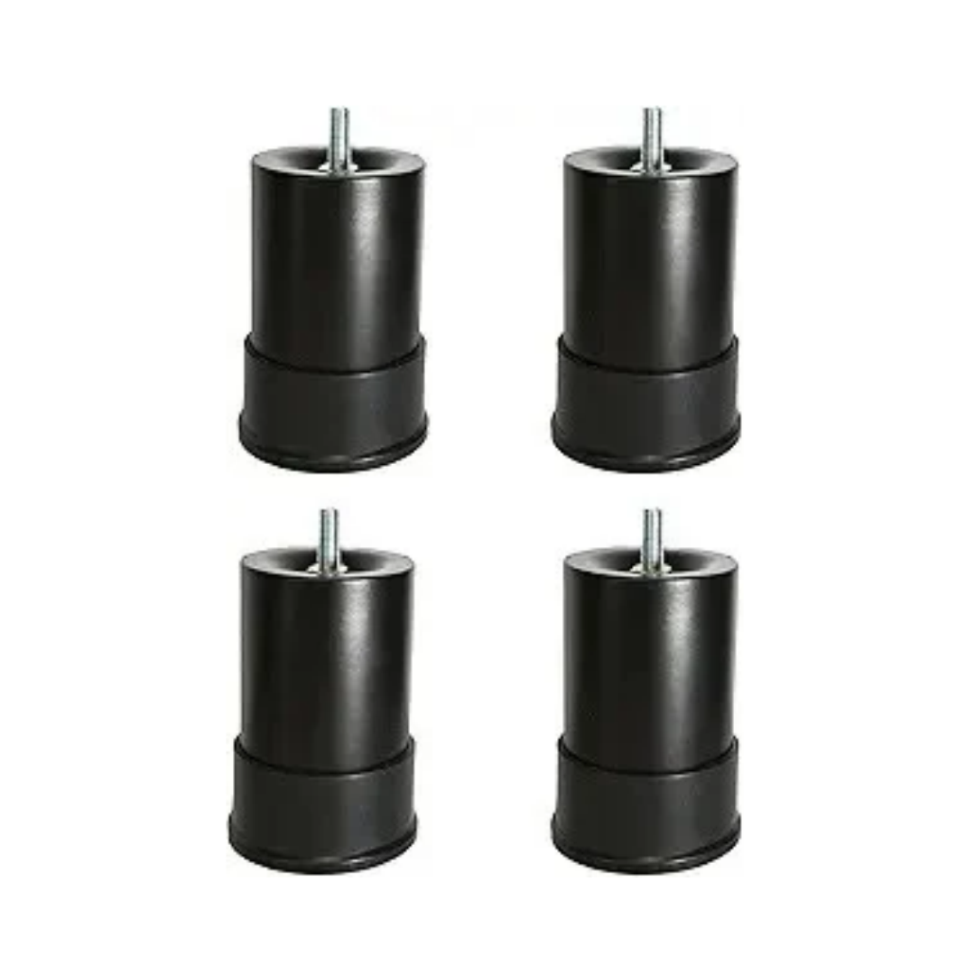 Four EZLift Bed Alternate Size Replacement Legs, featuring cylindrical black furniture legs with threaded metal attachment bolts.