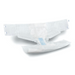 The FitRight 3XL Cloth-Like Adult Incontinence Briefs is displayed open on a white background, showcasing Maximum absorbency through its light blue 4D Core technology center and elastic sides for a snug fit.