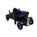 The Forcemech Traveler 4-Wheel Mobility Scooter, weighing just 44 lbs, offers a compact and foldable solution. Its black frame with blue accents features four wheels and a minimalist design, perfect for easy folding, transportation, and storage.