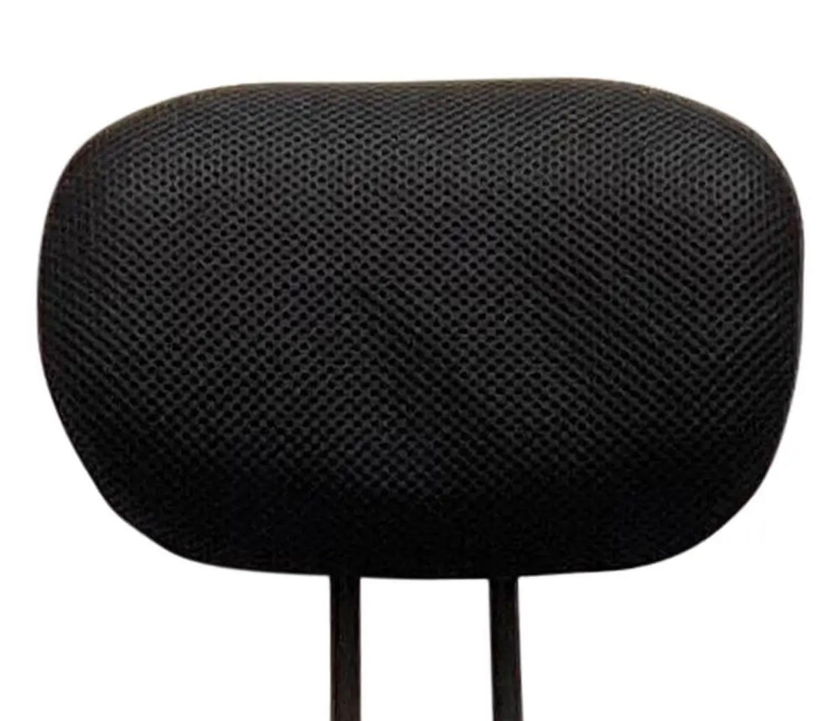 A close-up of a ComfyGo HEADRESTS - 8000/9000/G5/UNIVERSAL black, oval-shaped adjustable headrest with a textured fabric surface, photographed against a white background.