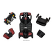 The image features a disassembled Pride Mobility Go Go® Endurance Li 4-Wheel Scooter, highlighting its lithium battery technology, Comfort-Trac Suspension, seat, front section with handlebars and wheels, rear section with wheels, and a convenient basket.