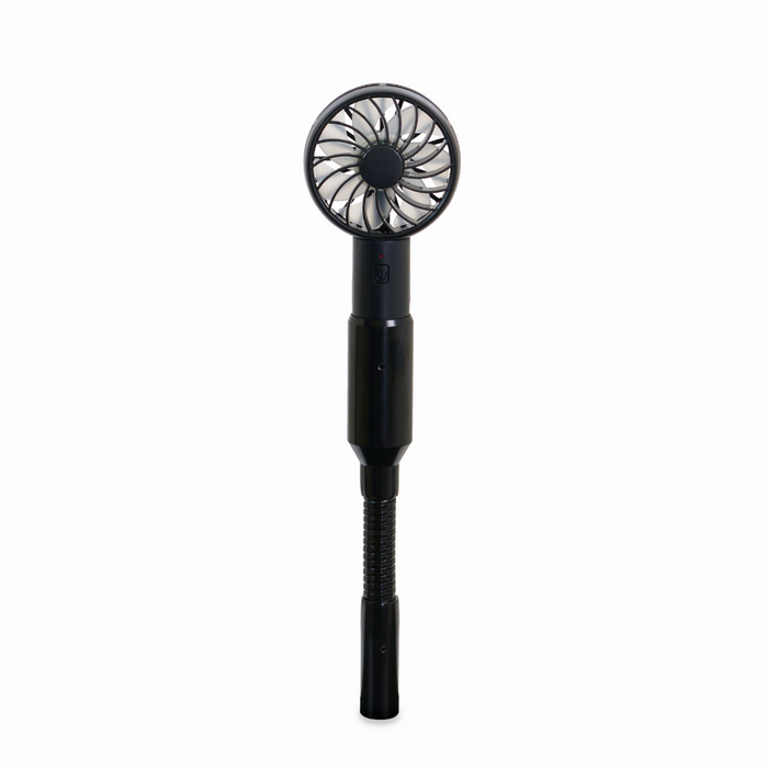 A black handheld fan with a round blade enclosure and extendable handle exemplifies sleek Swedish design for ultimate portability. Featuring a power button under the fan head, it offers easy control wherever you go. Product: Golden Tech Optional Lift Chair Upgrades for the PR511 Recliner.