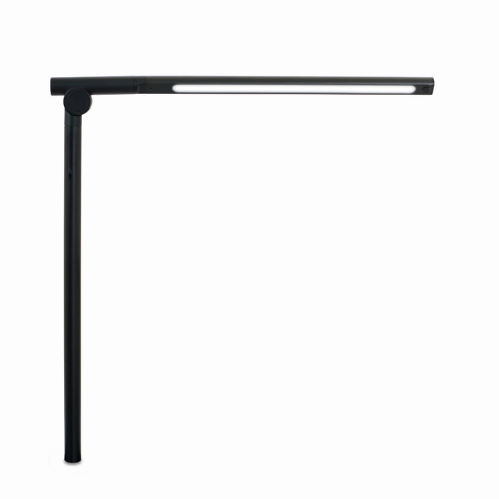 A sleek, modern black desk lamp with a horizontal light bar and an adjustable stand, designed for minimalist aesthetics and functional lighting, reminiscent of the innovation seen in the Golden Tech Optional Lift Chair Upgrades for the PR511 Recliner with its ergonomic elegance.