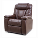 The Golden Tech Rhea PR442 MaxiComfort Recliner offers a spacious brown leather design with plush cushioning, padded armrests, and a high backrest. It features Lift Assist, HeatWave technology, and a 4-Zone Comfort Zone system for enhanced relaxation against a plain white background.