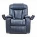 The Golden Tech Rhea PR442 MaxiComfort Recliner combines a plush, dark gray design with padded armrests, high backrest, leather-like finish, 4-Zone Comfort Zone tech, and inclined armrest covers. It features a USB Charging Port for modern functionality and comes with Lift Assist & HeatWave technology.