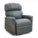 Relax completely with the Golden Tech PR545 Comforter Recliner featuring ZG+ positioning. This gray upholstered chair offers padded armrests, a plush tufted backrest, and a sleek finish on a slightly elevated base for ultimate comfort and tranquility.