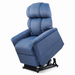 The Golden Tech PR545 Comforter Recliner with Lift Assist, ZG+ & Twilight - Tall features MaxiComfort® Positioning and a lift mechanism to help with standing. It boasts a high-back design with cushioned sections and a sturdy metal base for comfort and support.