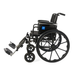 The Medline Lightweight K3 Wheelchair, shown from the side on a white background, is a manual model with large rear wheels, small front casters, footrests, armrests, a lightweight frame, and nylon upholstery.