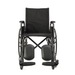 A Medline Guardian Reclining Wheelchair in black with durable vinyl upholstery, footrests, and armrests, shown from the front on a white background.