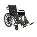 The Medline Guardian Reclining Wheelchair is a black manual model with large rear wheels, small front casters, padded armrests, elevating leg rests, and durable vinyl seat and backrest for comfort and support.