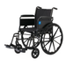 The Medline Lightweight K3 Wheelchair, shown angled against a white background, features a black nylon seat and backrest, large rear wheels, small front wheels, armrests, and footrests.