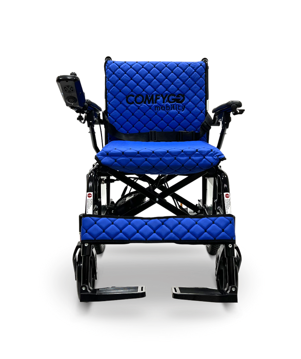 ComfyGo X-7 Lightweight Foldable Electric Wheelchair  - Only 40 lbs Blue