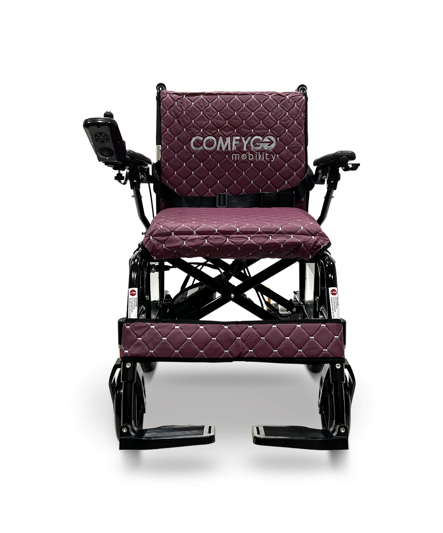 ComfyGo X-7 Lightweight Foldable Electric Wheelchair  - Only 40 lbs Purple
