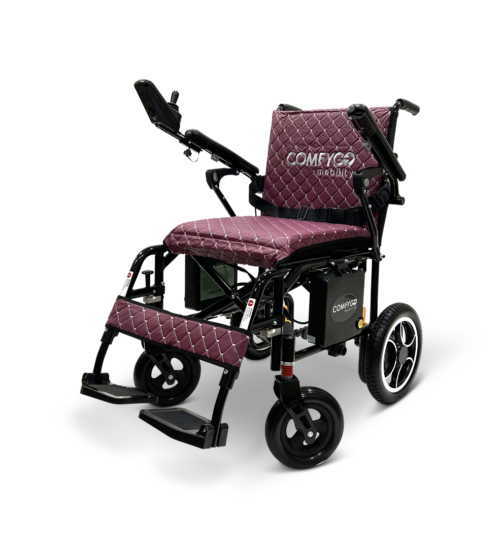 ComfyGo X-7 Lightweight Foldable Electric Wheelchair  - Only 40 lbs Purple