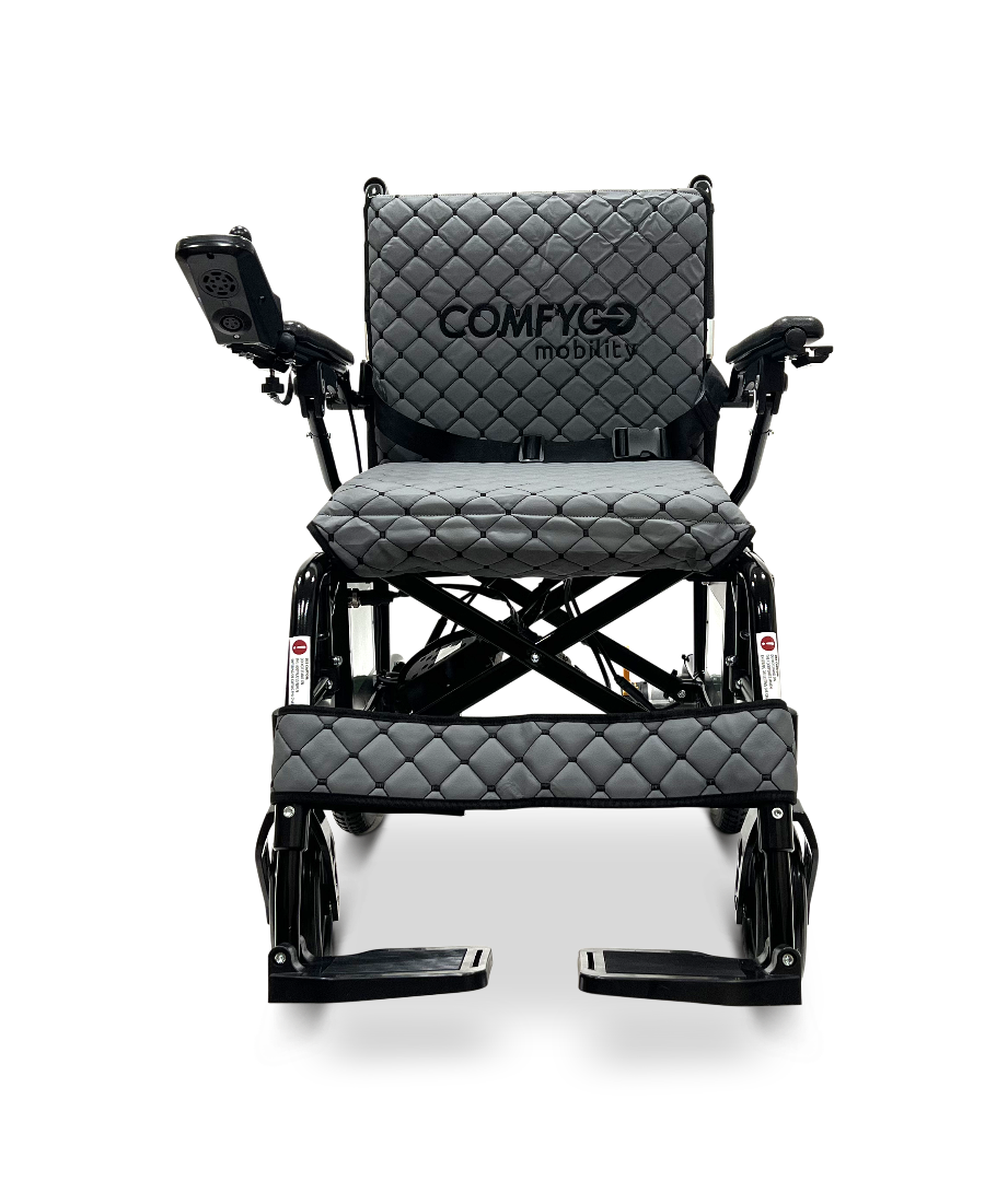 ComfyGo X-7 Lightweight Foldable Electric Wheelchair  - Only 40 lbs Gray