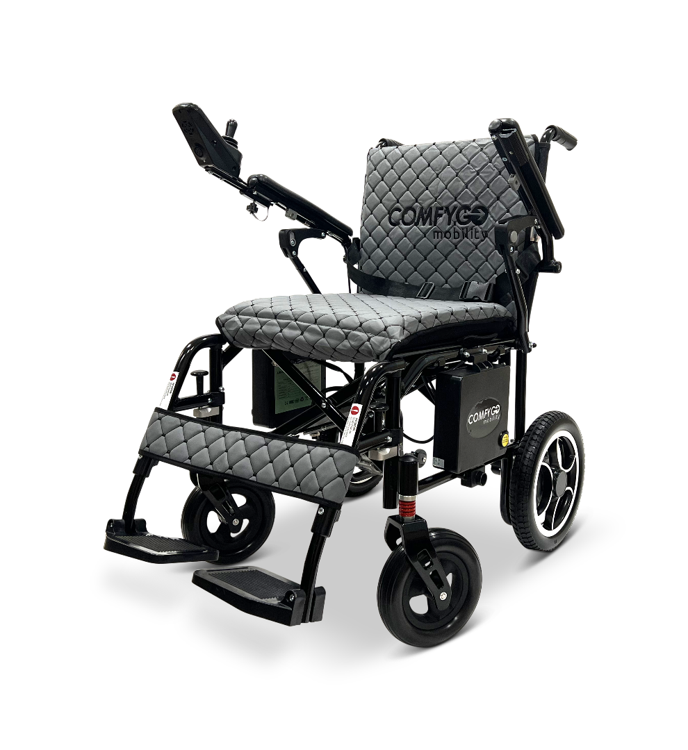 ComfyGo X-7 Lightweight Foldable Electric Wheelchair  - Only 40 lbs Gray