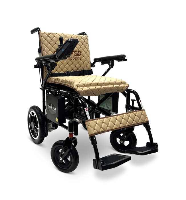 ComfyGo X-7 Lightweight Foldable Electric Wheelchair  - Only 40 lbs Coffee