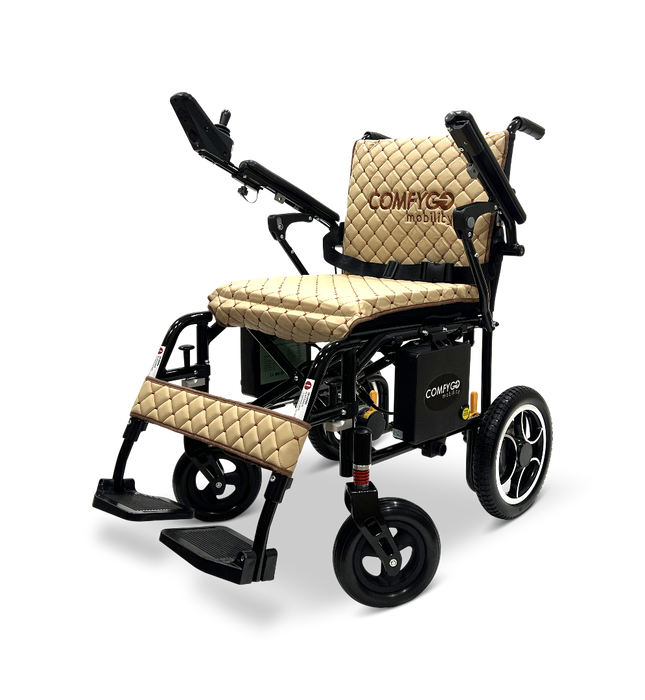 ComfyGo X-7 Lightweight Foldable Electric Wheelchair  - Only 40 lbs Coffee