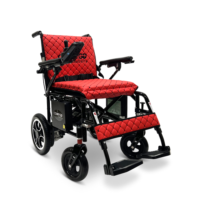 ComfyGo X-7 Lightweight Foldable Electric Wheelchair  - Only 40 lbs Red