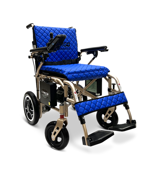 ComfyGo X-7 Lightweight Foldable Electric Wheelchair  - Only 40 lbs Blue