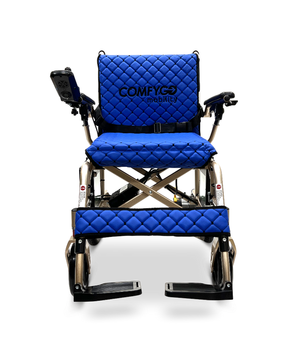 ComfyGo X-7 Lightweight Foldable Electric Wheelchair  - Only 40 lbs Blue