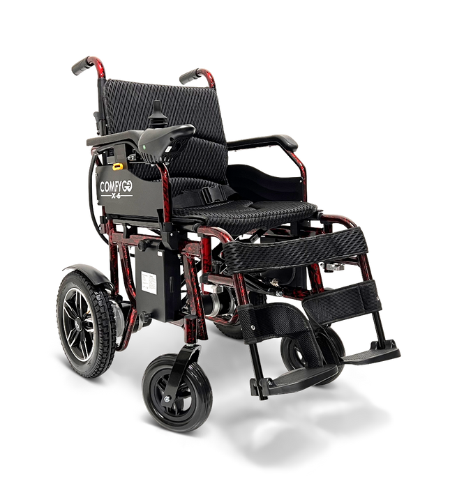 ComfyGo X-6 ComfyGO Lightweight Electric Wheelchair Red