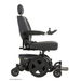 The Pride Mobility Jazzy® EVO 614 HD Bariatric Powerchair with ATX Suspension is a black, heavy-duty power wheelchair featuring a padded seat, backrest, headrest, armrests, right-arm joystick control, and four wheels for reliable mobility.