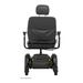 A black Pride Mobility Jazzy® EVO 614 HD Bariatric Powerchair with ATX Suspension is shown from the back, highlighting the seat, headrest, and heavy-duty rear wheels against a plain white background.