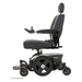 A side profile of the black Pride Mobility Jazzy® EVO 614 HD Bariatric Powerchair with ATX Suspension is shown, featuring large rear wheels, padded seat and backrest, headrest, armrests, joystick controller, and footrest on a white background.