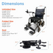 Image showing dimensions of the Journey Air Elite Folding Lightweight Powerchair. Unfolded: 35.4 L x 22.8 W x 33.9 H; Folded: 28.3 L x 11.4 W x 26.8 H; Seat: 17.3 W, floor height of 18.1, and depth unspecified, weighing only 29 lbs for easy transport and storage.
.