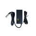 A black Journey Zoomer Powerchair power adapter includes two cables: one with a 3-pin connector and another with exposed wire, featuring model number and power specs for performance and compatibility.