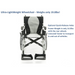 Introducing the Karman Ergo Flight Ultra Lightweight Ergonomic Wheelchair, featuring black and gray fabric for long-term mobility. It offers optional quick-release axles, reducing frame weight to 14.5 lbs without rear wheels and a total weight of 19.8 lbs, emphasizing ergonomic design and portability.