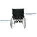 The Karman Ergo Flight Ultra Lightweight Ergonomic Wheelchair, viewed from the rear, highlights its ergonomic hand rims and convenient back pouch, emphasizing long-term mobility.