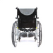 A black and silver Karman S-Ergo 105 Wheelchair with Fixed Footrest & Ergonomic Seat viewed from the back, showcasing two large rear wheels and a mesh pocket for ergonomic design and lightweight maneuverability.