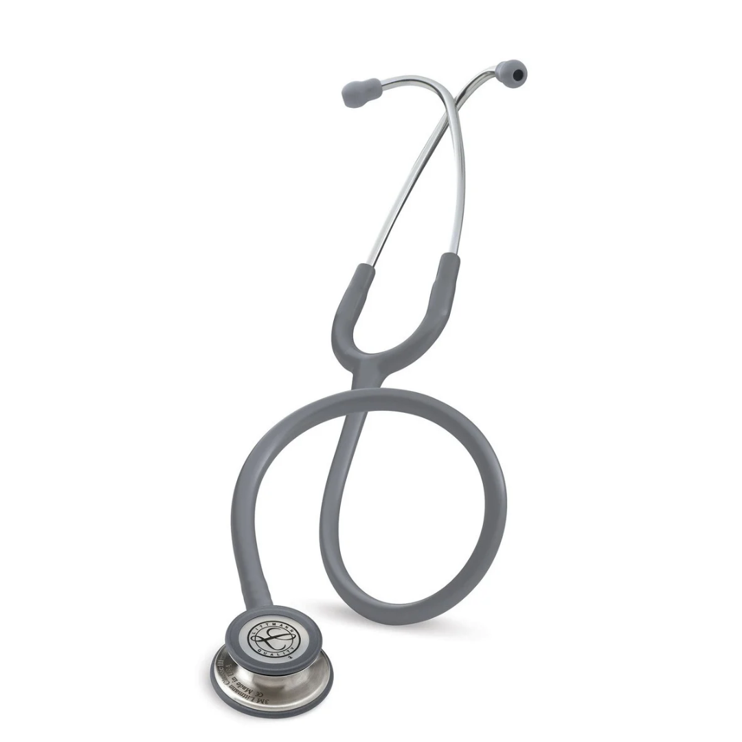 Gray Littmann® Classic III™ Stethoscope with a dual-sided chestpiece and metal binaurals.