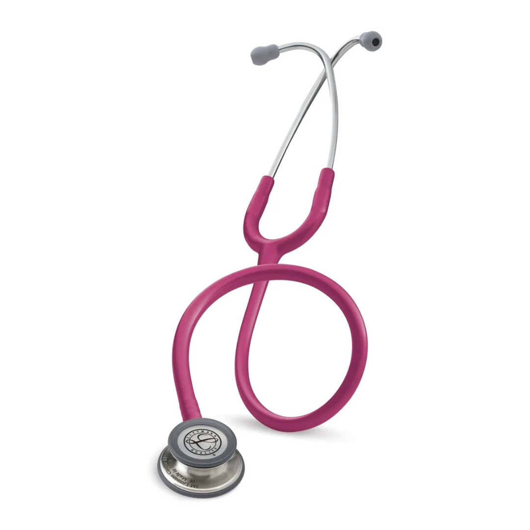 Magenta Littmann® Classic III™ Stethoscope with a metallic chestpiece and grey eartips.