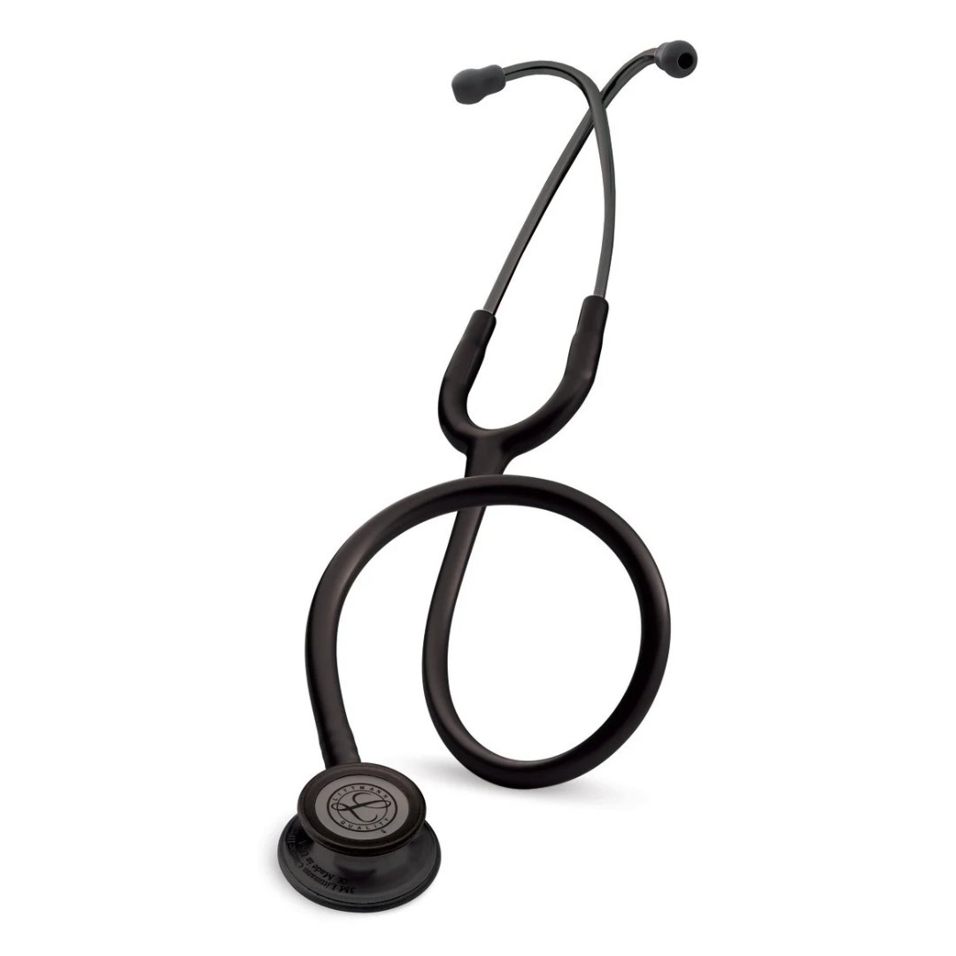 An all-black Littmann® Classic III™ Stethoscope with a dual-sided chestpiece.