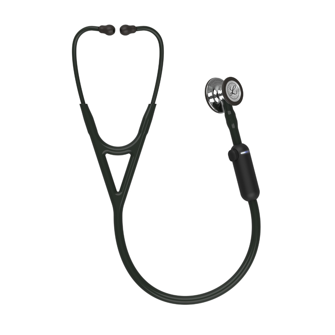 Littmann® Core Digital Stethoscope with a black chestpiece and tubing, featuring a control module integrated into the tube.