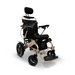 The ComfyGo MAJESTIC IQ-9000 is a black and gold auto folding electric wheelchair featuring silent brushless motors, padded seat, digital joystick on the armrest, footrest, and large rear wheels for enhanced mobility against a plain white background.