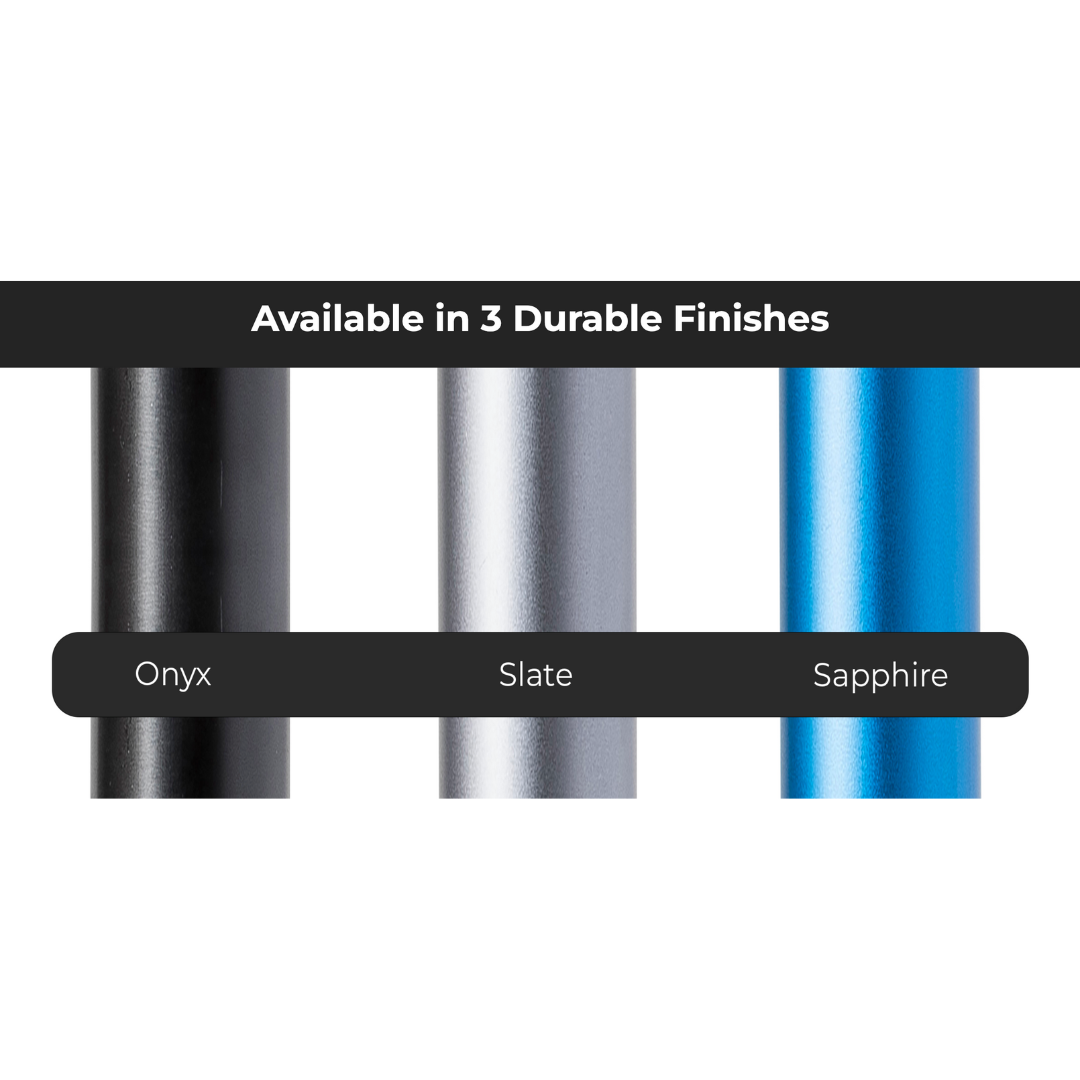 Available in 3 durable finishes—Onyx, Slate, and Sapphire—the Drive Air-Crutches with Airgonomic™ Underarm Cushions offer ergonomic comfort and adjustable mobility.