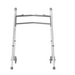 The Medline Bariatric Folding Walker with XL Wheels is a silver, adjustable walker for mobility assistance. It has two front wheels, rubber grips, and a sturdy extra-wide frame for high weight capacity. Photographed against a plain white background.